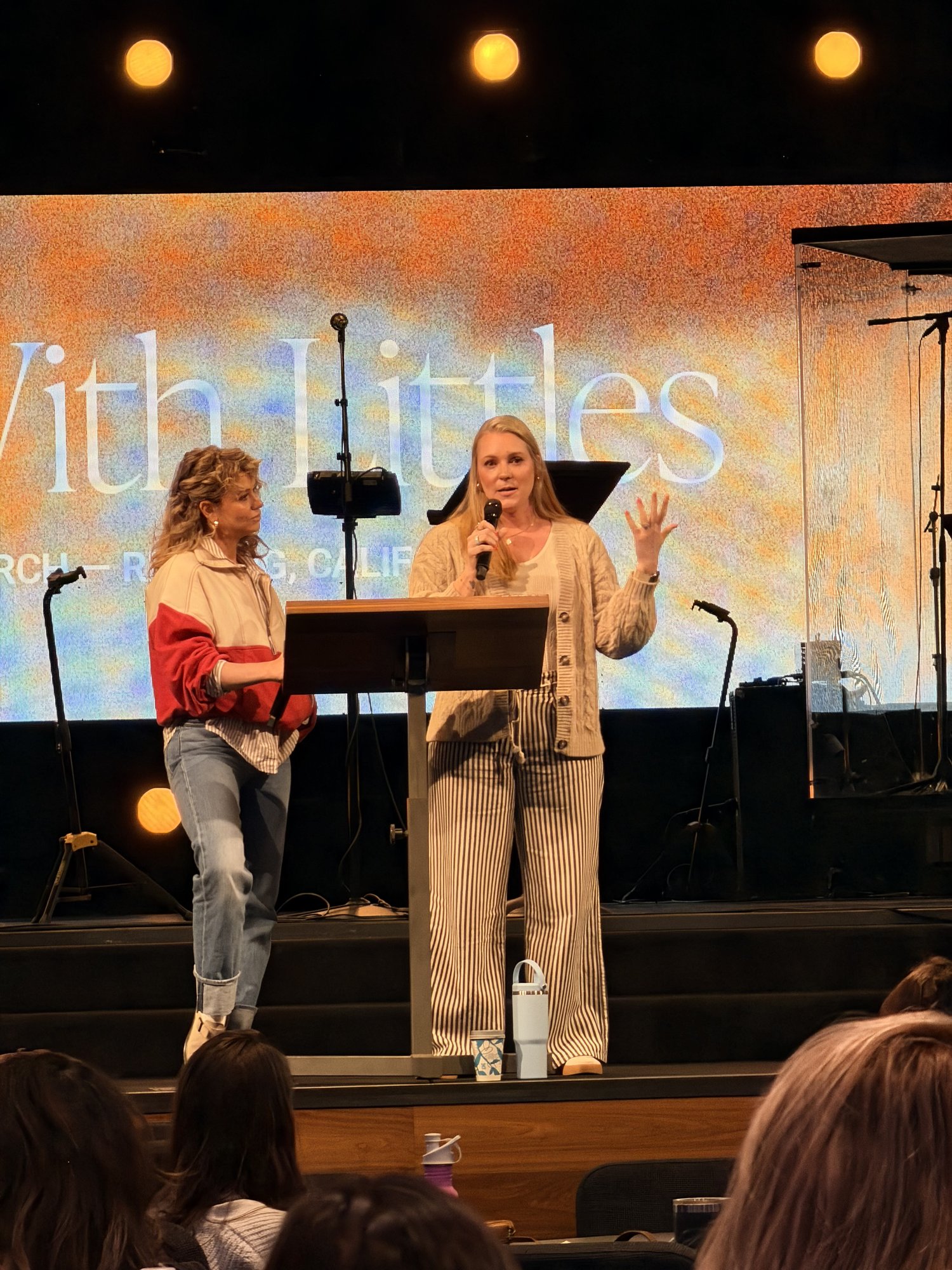 Lauren Eriksen speaking at a women's event